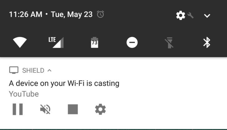 Desactivar notificación de Chromecast.