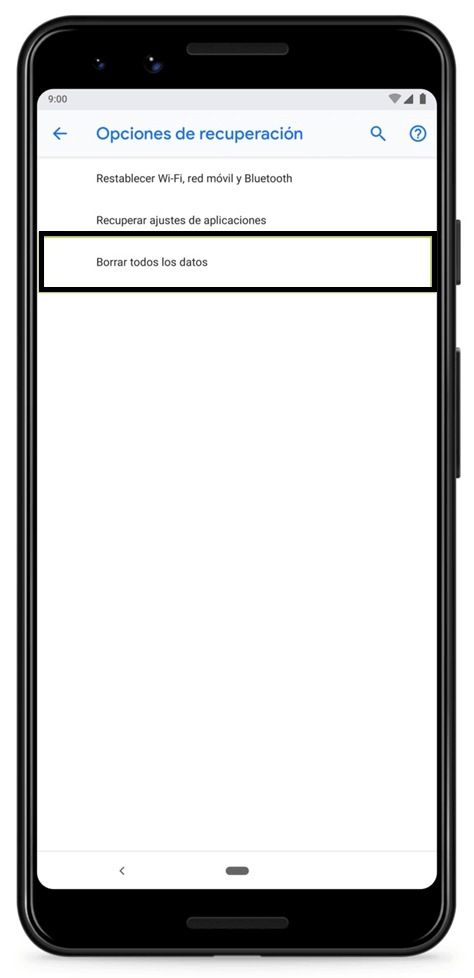 formatear dispositivo Android