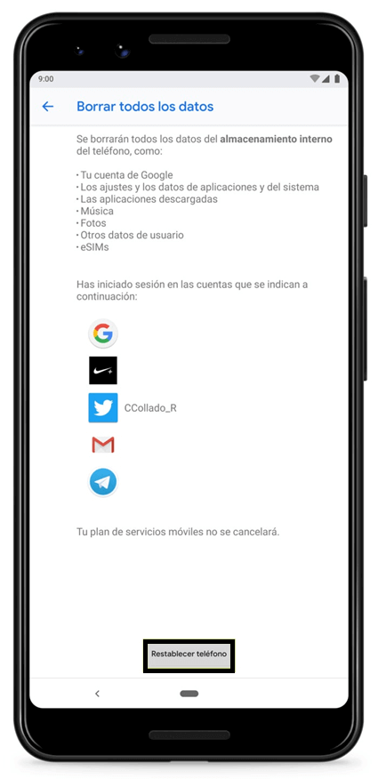 restaurar celular Android