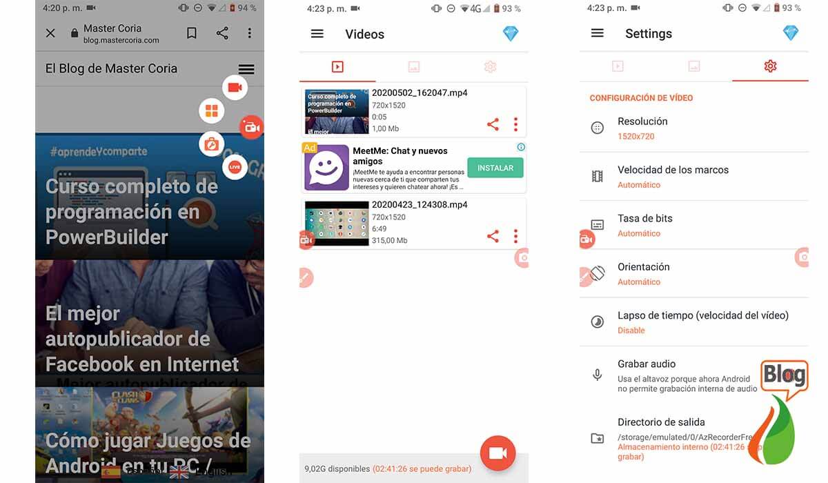 Grabar la pantalla en tu móvil con AZ Screen Recorder