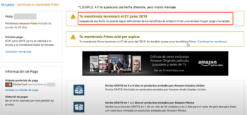 Ya diste de baja tu suscripción de Amazon Prime.