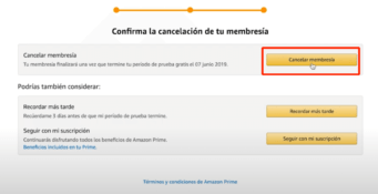 Por último, presiona en "Cancelar membresía".