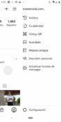 Icono de opciones de Instagram.