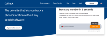Cell Track, una plataforma para rastrear números telefónicos.