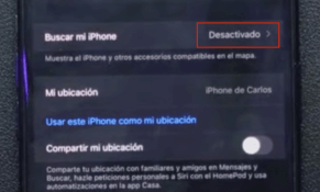 Antes de reiniciar el iPhone X, asegúrate de tener desactivada "Buscar mi iPhone".