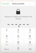 Coloca la contraseña antes de bloquear el iPhone robado.